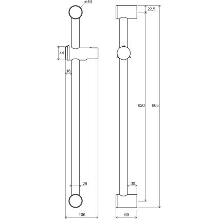 Ravak X07P012 - Dušas stienis 66,5 cm spīdīgs hroms