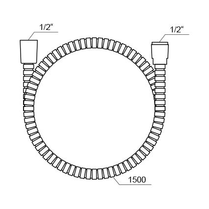 Ravak X07P065 - 150 cm plastmasas dušas šļūtene, spīdīgs hroms