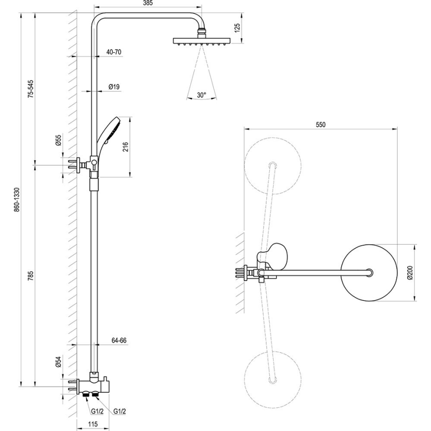 Ravak X07P232 - Dušas komplekts, spīdīgs hroms