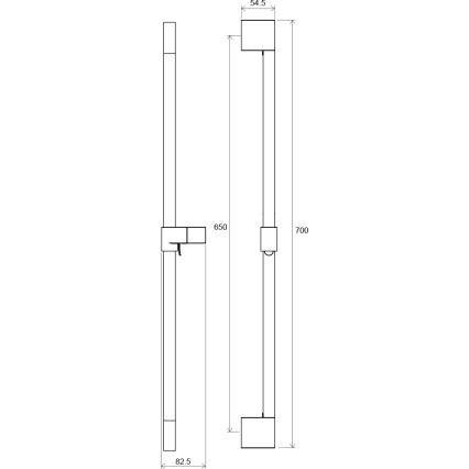 Ravak X07P715 - Dušas stienis 70 cm birstēta rozā zelta apdare