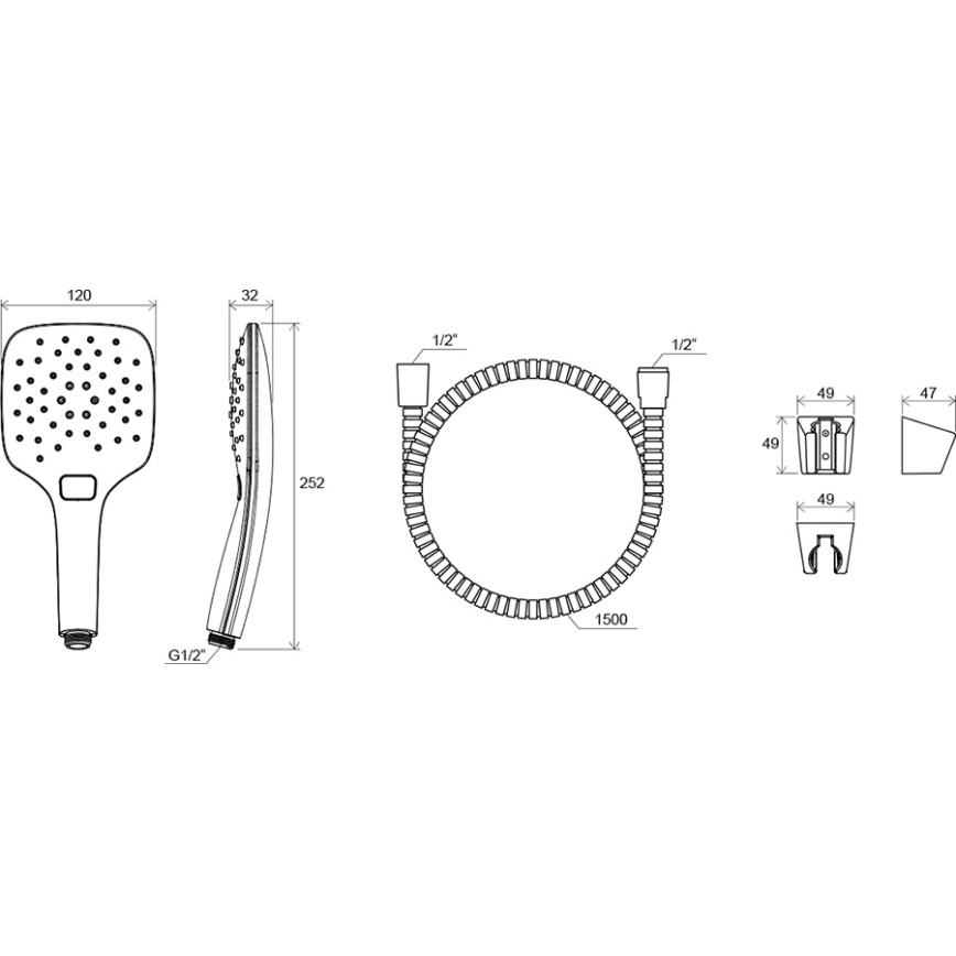 Ravak X07S010 - Dušas komplekts spīdīgs hroms
