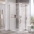 Ravak X1LM70C00Z1 - četrdaļīga stūra dušas kabīne BLIX SLIM 90x90 cm spīdīgs hroms