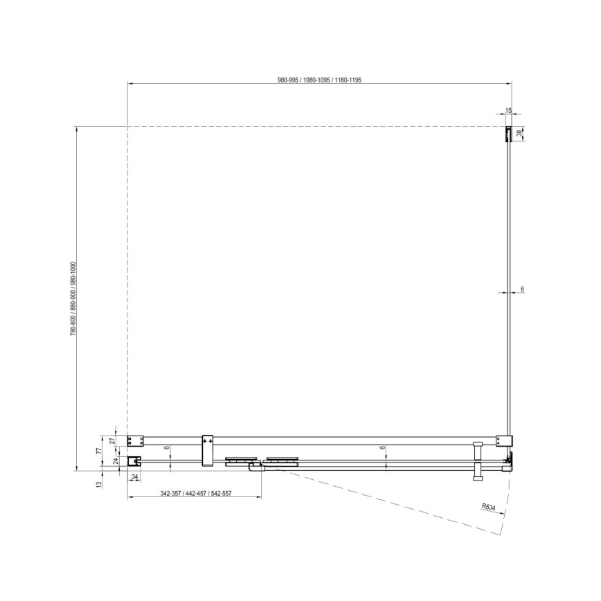 Ravak X9VVA0A00Z1 - Fiksēta dušas siena COOL, spīdīgs hroms