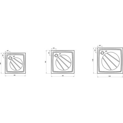 Ravak XA037701010 - Kvadrātveida dušas paliktnis PERSEUS 90x90 cm balts