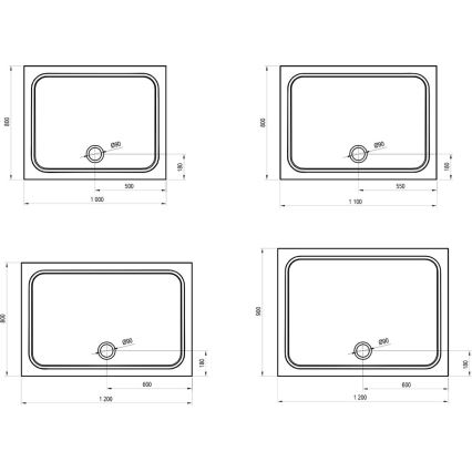 Ravak XA04A701010 - taisnstūra dušas paliktnis GIGANT 100x90 cm, balts