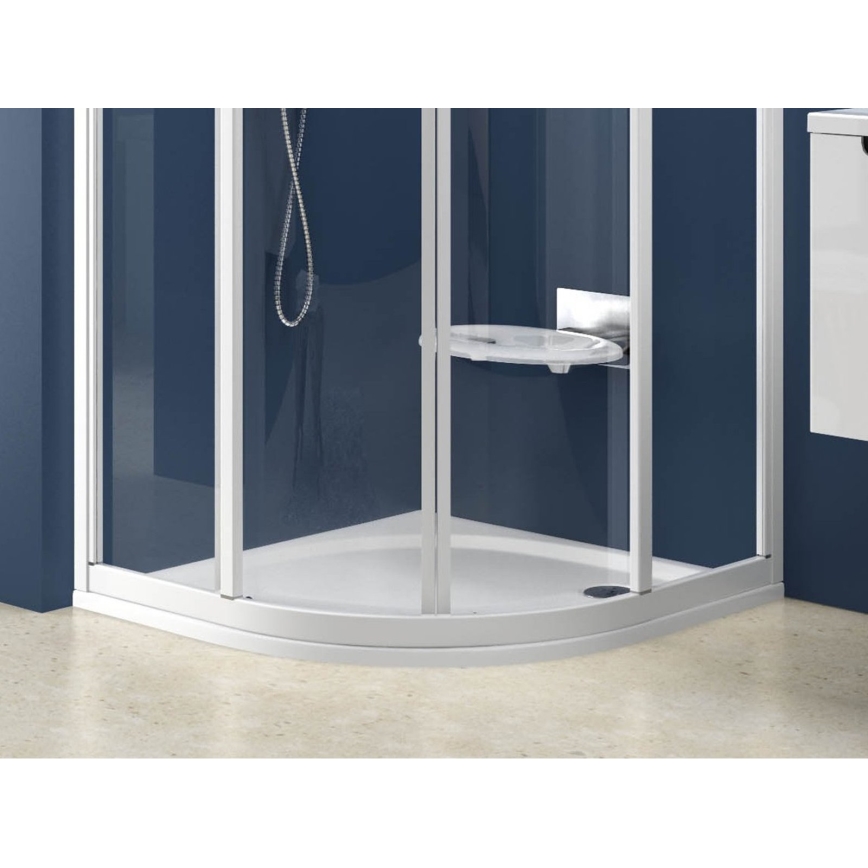 Ravak XA237711010 - ELIPSO kvadrantveida dušas paliktnis 90x90 cm, balts