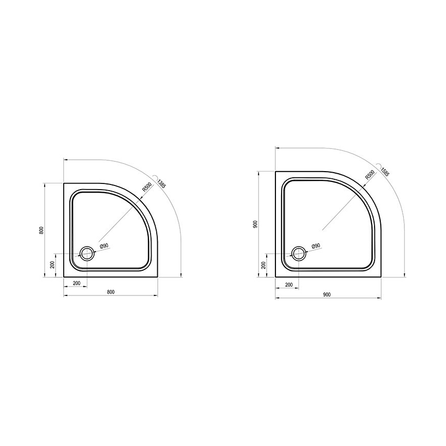 Ravak XA244401010 - Kvadrantveida dušas paliktnis ELIPSO 80x80 cm balts
