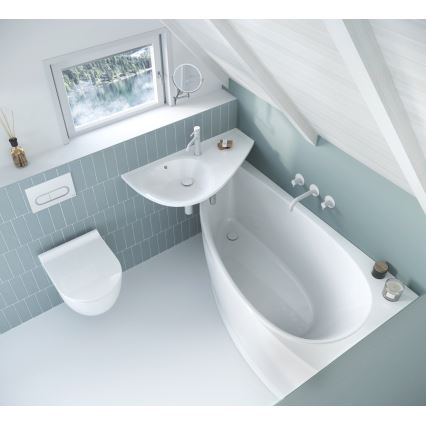 Ravak XJ1P1100000 - Sienas piestiprināma izlietne AVOCADO 85x45 cm lietais marmors/balta