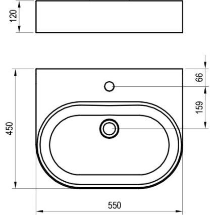 Ravak XJX01155004 - Virsmas izlietne CERAMIC SLIM 55x45 cm keramika/balta