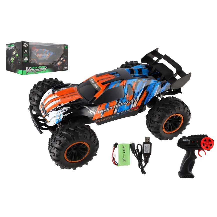 RC buggy ar tālvadību — 7,4 V/500 mAh, zils/oranžs