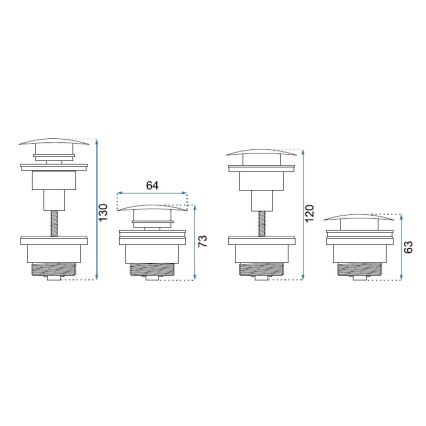 REA-A5218 - Izlietnes aizbāznis CLICK-CLACK Ø 6,4 cm melns