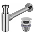 REA-A5693 - Izlietnes sifons ar CLICK-CLACK aizbāzni, Ø 6,4 cm, spīdīgs hroms