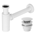 REA-A6952 - Izlietnes sifons ar CLICK-CLACK aizbāzni, Ø 6,4 cm, balts