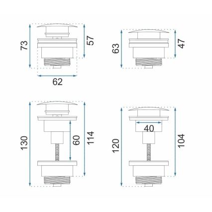 REA-A8110 - CLICK-CLACK izlietnes aizbāznis Ø 6,4 cm, zelta