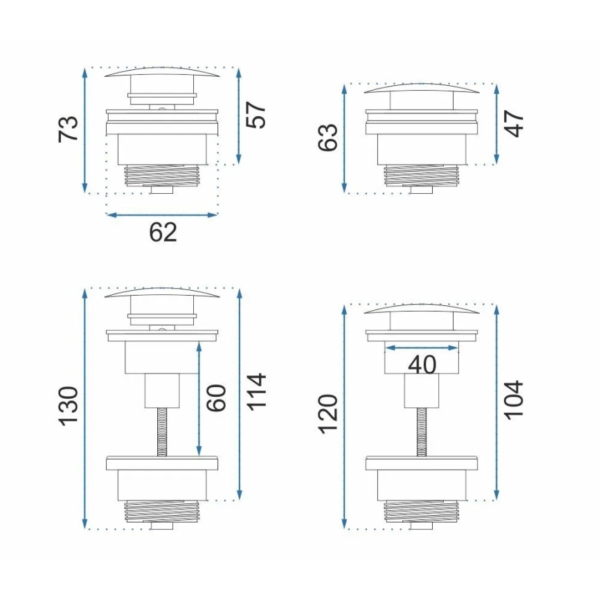 REA-A8110 - CLICK-CLACK izlietnes aizbāznis Ø 6,4 cm, zelta