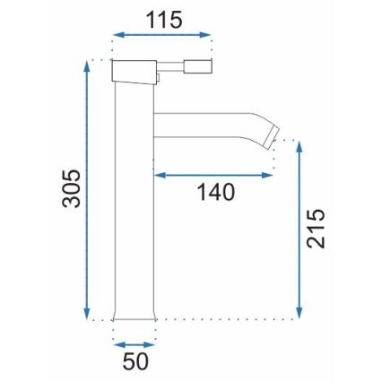 REA-B0027 - Izlietnes jaucējkrāns GRAF 30,5 cm spīdīgs hroms