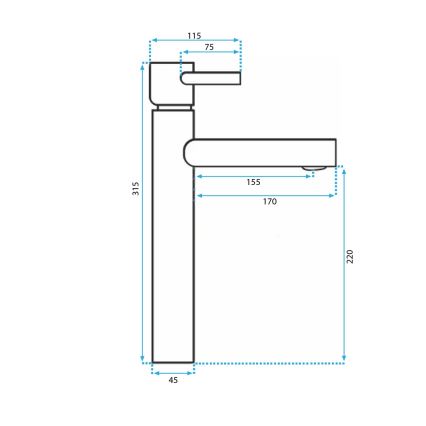 REA-B0229 - Izlietnes jaucējkrāns TESS 31,5 cm melns