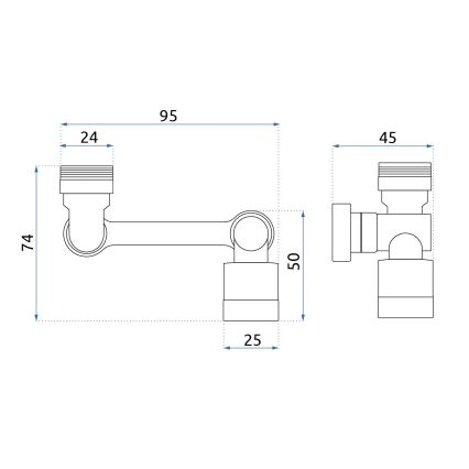 REA-B0660 - Pagriežams uzgalis izlietnes jaucējkrānam, spīdīgs hroms