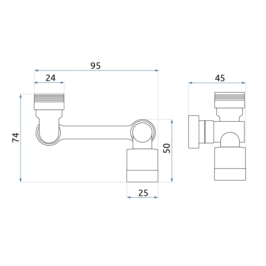 REA-B0660 - Pagriežams uzgalis izlietnes jaucējkrānam, spīdīgs hroms