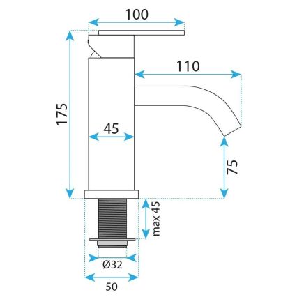 REA-B0970 - Izlietnes jaucējkrāns ONTARIO 17,5 cm birstēta vara