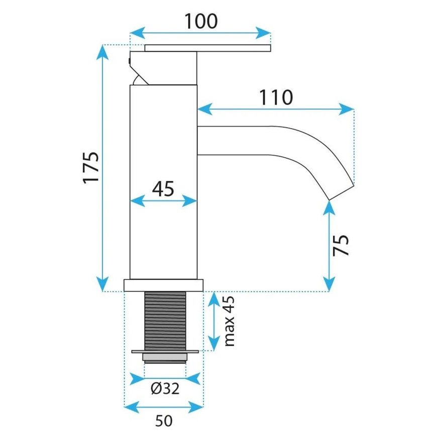 REA-B0970 - Izlietnes jaucējkrāns ONTARIO 17,5 cm birstēta vara