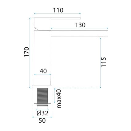 REA-B0976 - Izlietnes jaucējkrāns ARLO 17 cm, satinēta zelta apdare