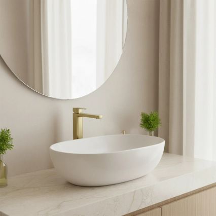 REA-B0977 - Izlietnes jaucējkrāns ARLO 30 cm sukāta zelta apdare