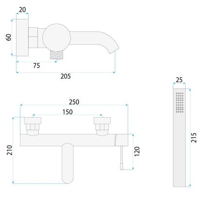 REA-B0980 - Vannas komplekts LUNGO DIAMOND birstēta vara
