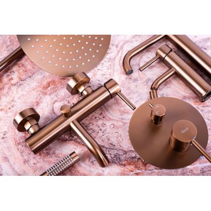 REA-B1112 - Izlietnes jaucējkrāns LUNGO 16,5 cm sukāta vara