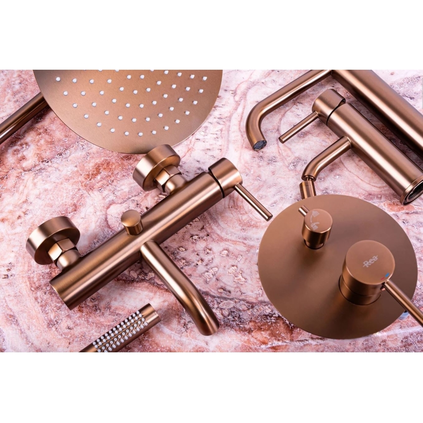 REA-B1112 - Izlietnes jaucējkrāns LUNGO 16,5 cm sukāta vara