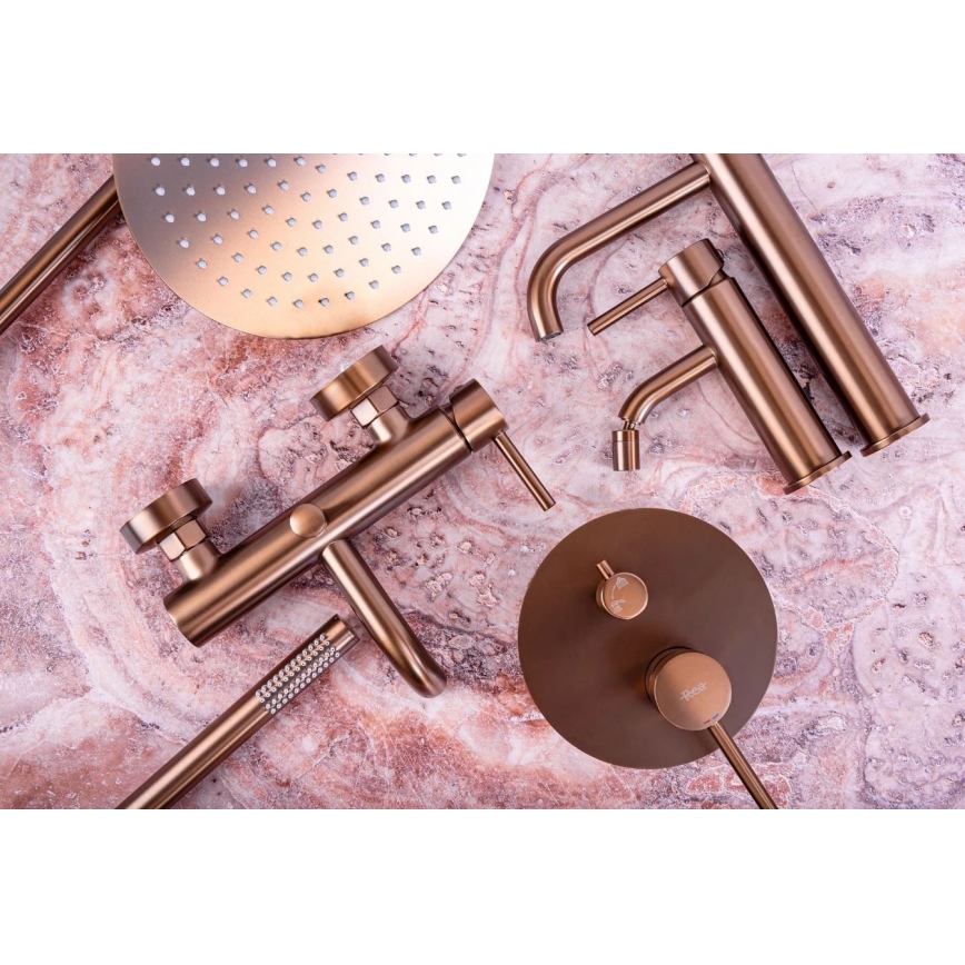 REA-B1112 - Izlietnes jaucējkrāns LUNGO 16,5 cm sukāta vara