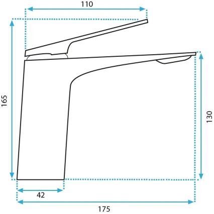 REA-B1117 - AVALON izlietnes jaucējkrāns, 16,5 cm, melns