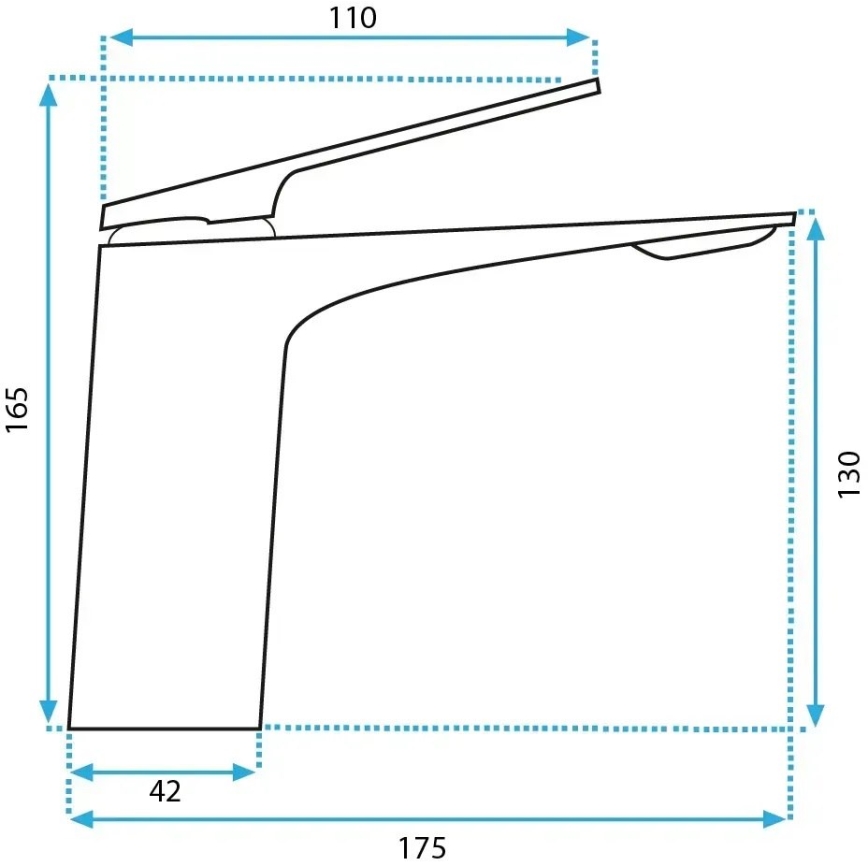 REA-B1117 - AVALON izlietnes jaucējkrāns, 16,5 cm, melns