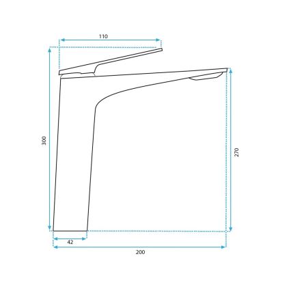 REA-B1126 - Izlietnes jaucējkrāns AVALON 30 cm melns