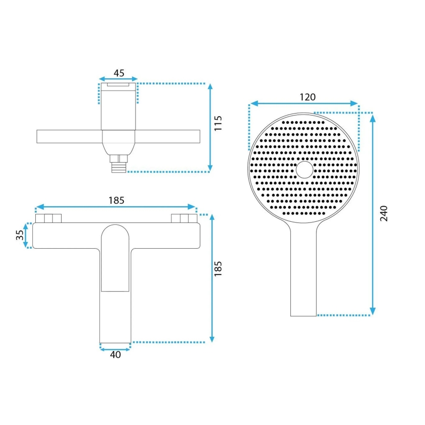 REA-B1128 - Vannas komplekts AVALON melns