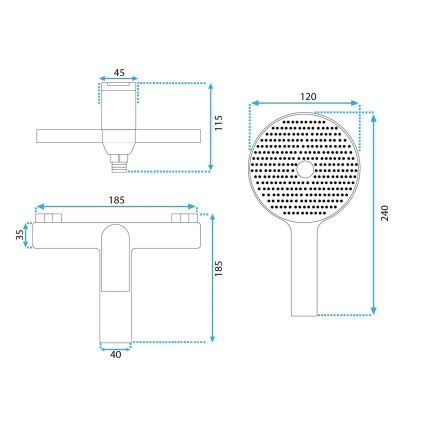 REA-B1156 - Vannas komplekts AVALON spīdīgs hroms