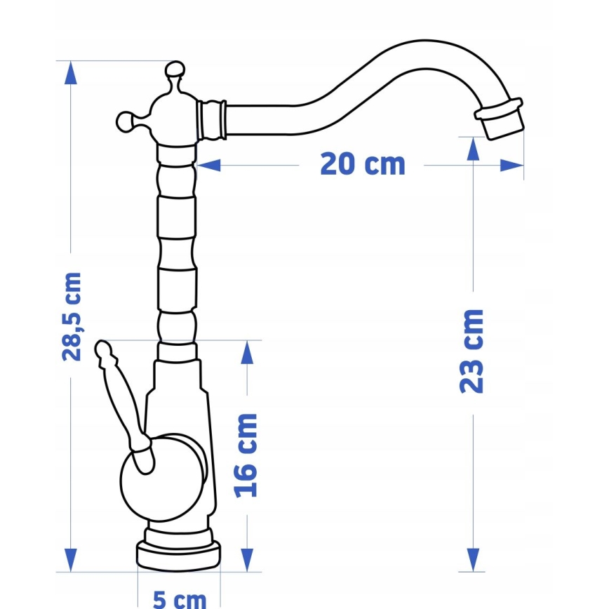 REA-B2150 - Izlietnes jaucējkrāns BONA 28,5 cm matēta zelta apdare