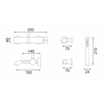 REA-B2352 - Vannas komplekts LUNGO titāns