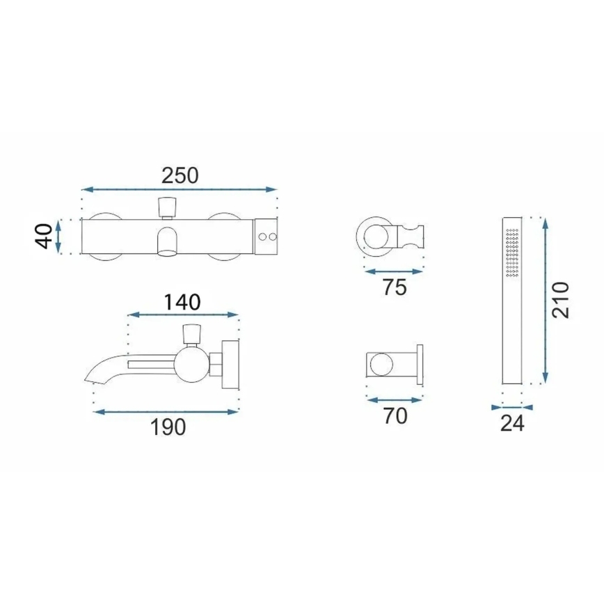 REA-B2352 - Vannas komplekts LUNGO titāns