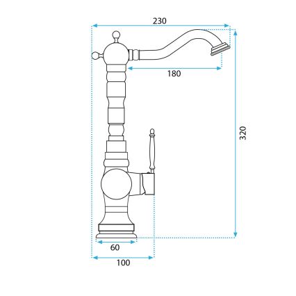 REA-B2500 - Izlietnes jaucējkrāns VENICE 32 cm ar birstētu zelta apdari