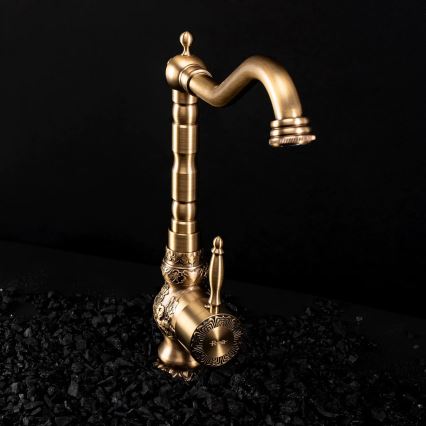 REA-B2500 - Izlietnes jaucējkrāns VENICE RETRO, 32 cm, birstēta zelta