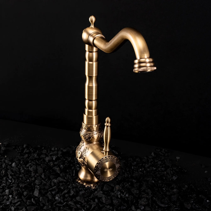 REA-B2500 - Izlietnes jaucējkrāns VENICE RETRO, 32 cm, birstēta zelta