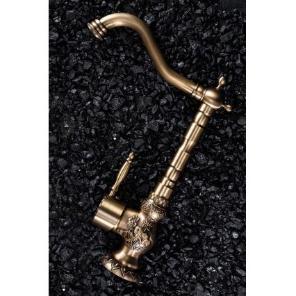 REA-B2500 - Izlietnes jaucējkrāns VENICE RETRO, 32 cm, birstēta zelta