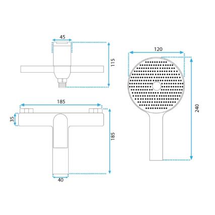REA-B2707 - AVALON vannas komplekts ar birstētu zelta apdari