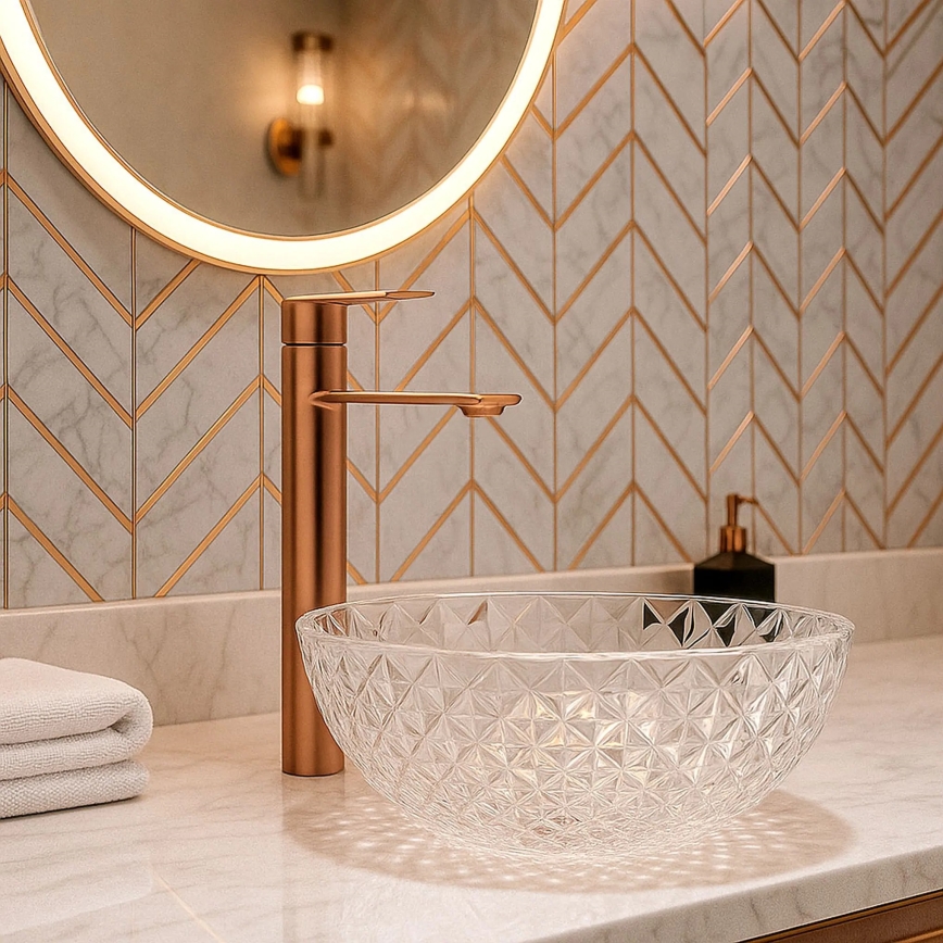 REA-B3002 - Izlietnes jaucējkrāns STORM 29,5 cm birstēts varš