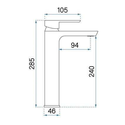 REA-B3006 - Izlietnes jaucējkrāns ARGUS 28,5 cm birstēta vara