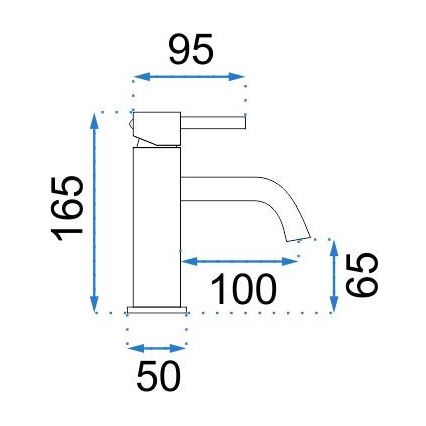 REA-B4101 - Izlietnes jaucējkrāns LUNGO 16,5 cm spīdīgs hroms