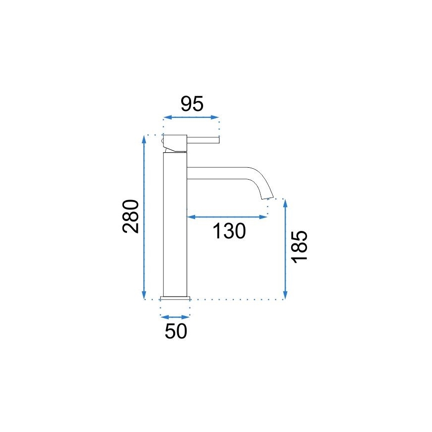 REA-B4103 - Izlietnes jaucējkrāns LUNGO 28 cm melns