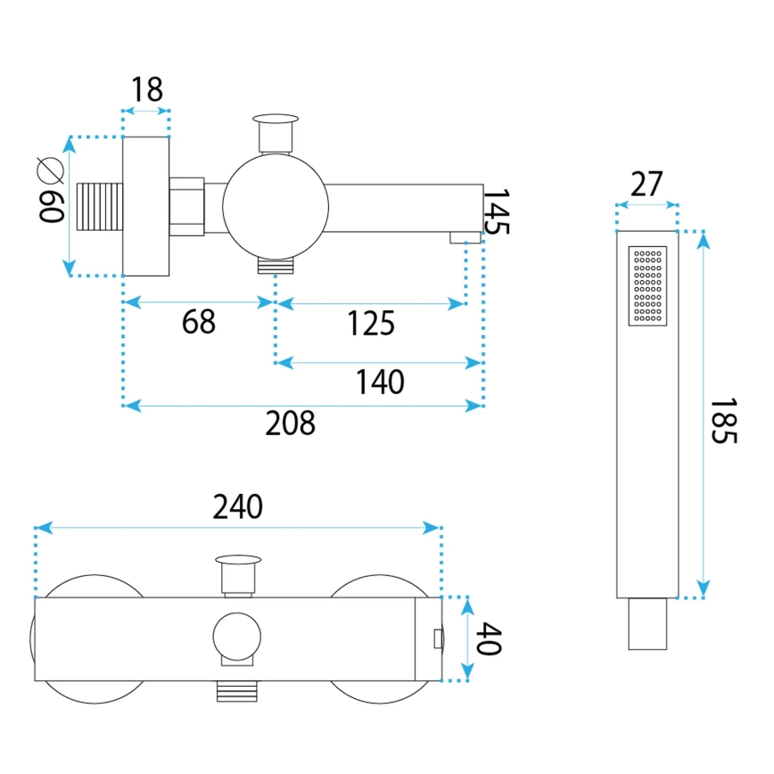 REA-B4523 - PIXEL vannas komplekts, matēta melnā krāsā