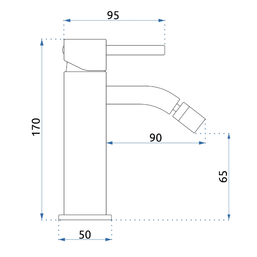 REA-B4702 - Bidē jaucējkrāns LUNGO 17 cm, matētas zelta apdare